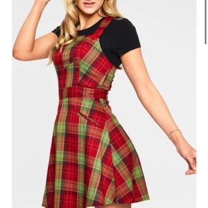 VOODOO VIXEN- OVERALL TARTAN DRESS